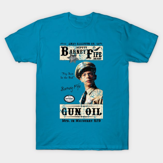 Barney Fife Gun Oil distressed T-Shirt by woodsman